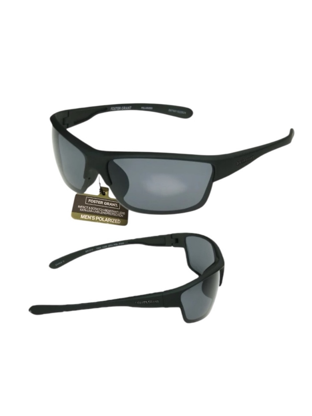 Foster Grant Black Polarized Sunglasses Semi-Rimless Design